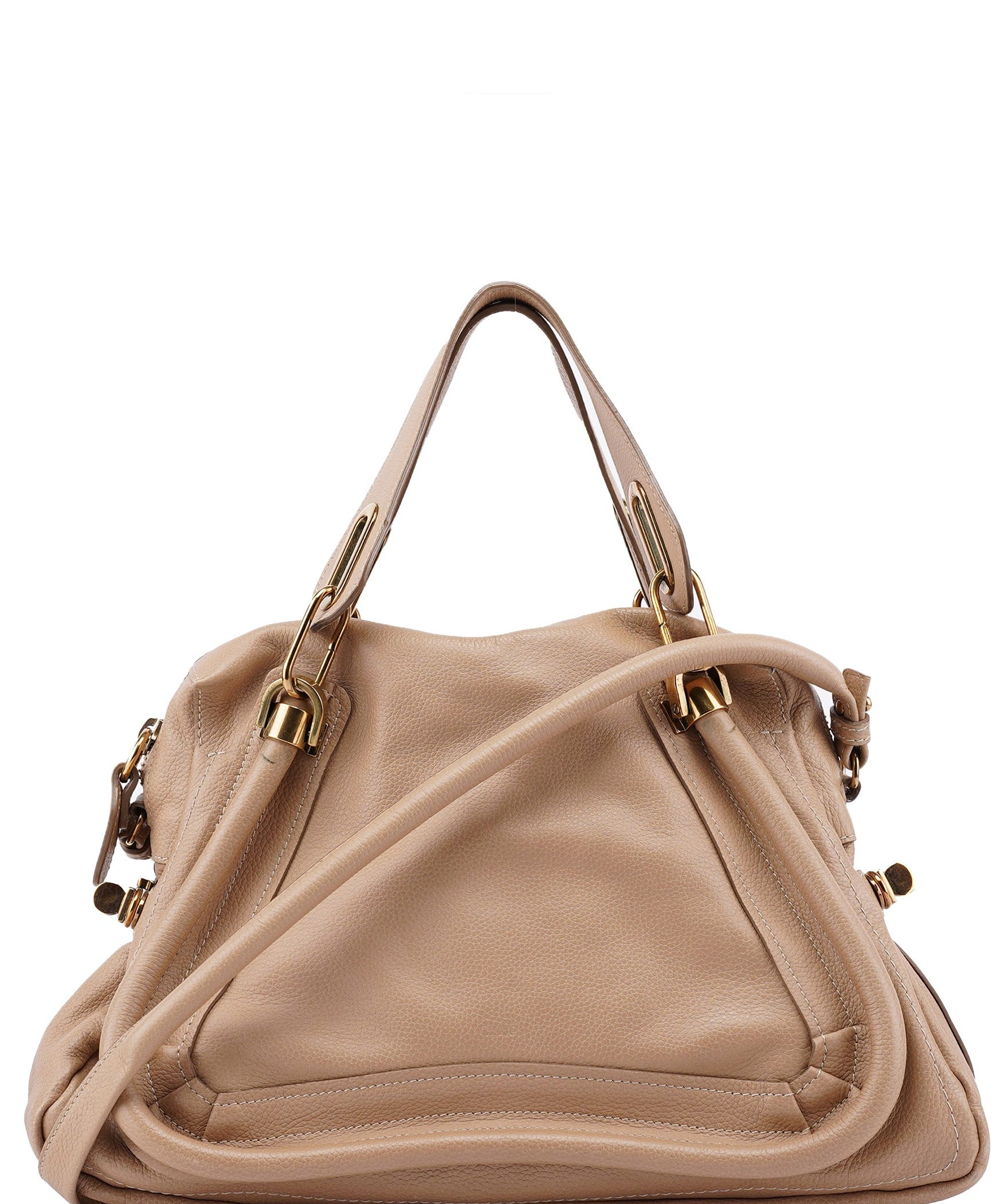 Chloé Beige Leather Paraty 2-Way Shoulder Bag