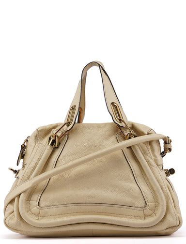 Chloé Beige Leather Paraty 2-Way Shoulder Bag