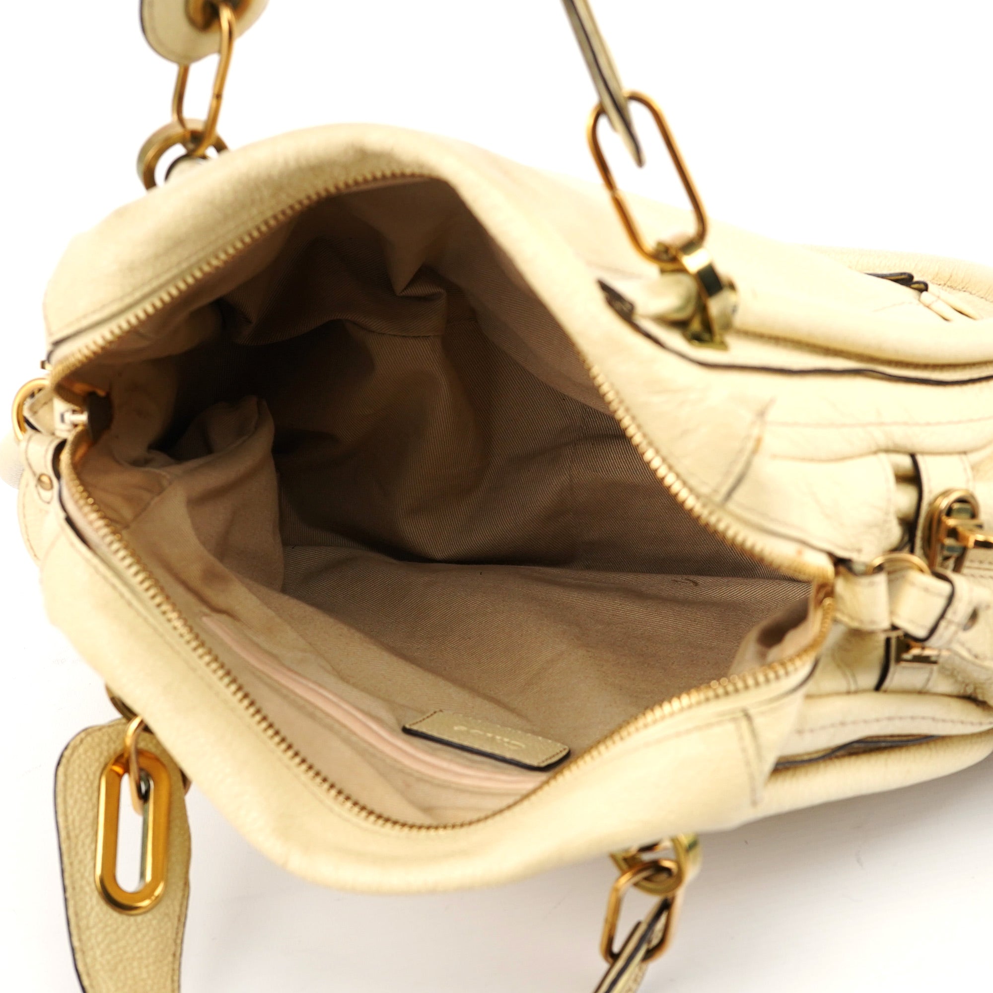 Chloé Beige Leather Paraty 2-Way Shoulder Bag