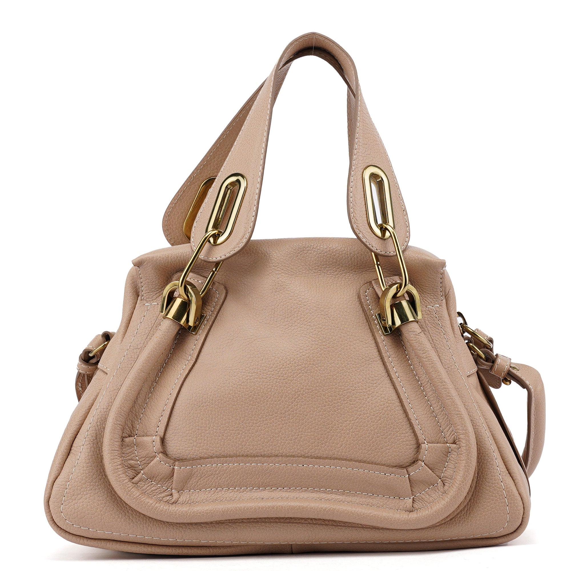 Chloé Sac deux portés Paraty en cuir beige