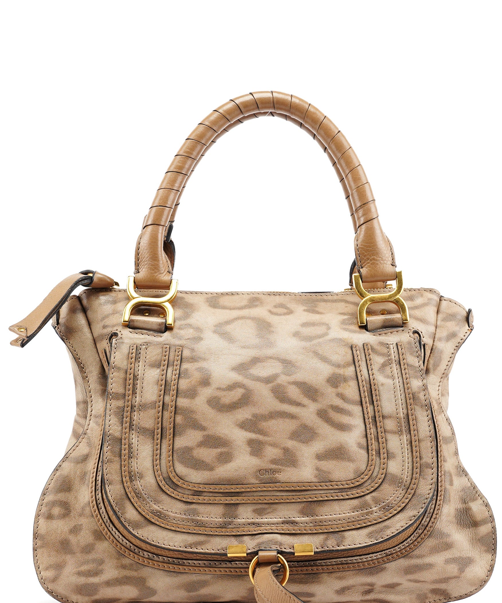 Chloe Beige Leopard Leather Marcie Bag 1/150