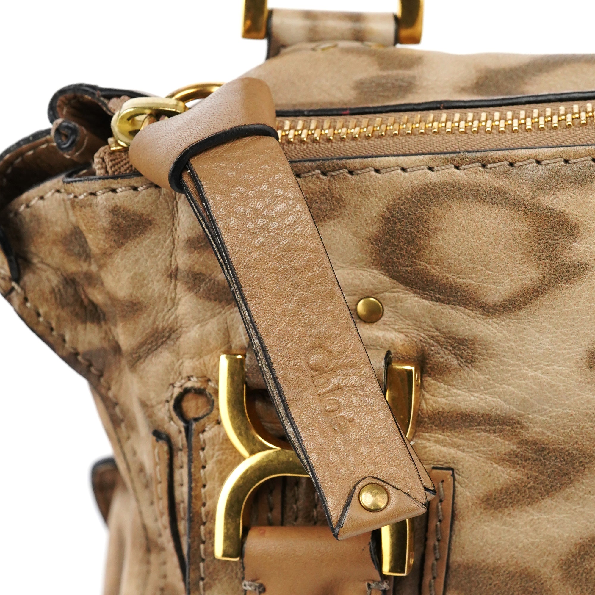 Chloe Beige Leopard Leather Marcie Shoulder Bag 1/300