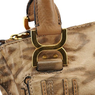 Chloe Beige Leopard Leather Marcie Shoulder Bag 1/300