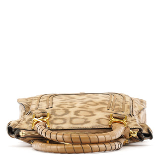 Chloe Beige Leopard Leather Marcie Shoulder Bag 1/300