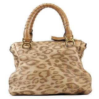 Chloe Beige Leopard Leather Marcie Shoulder Bag 1/300