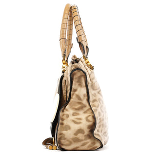Chloe Beige Leopard Leather Marcie Shoulder Bag 1/300