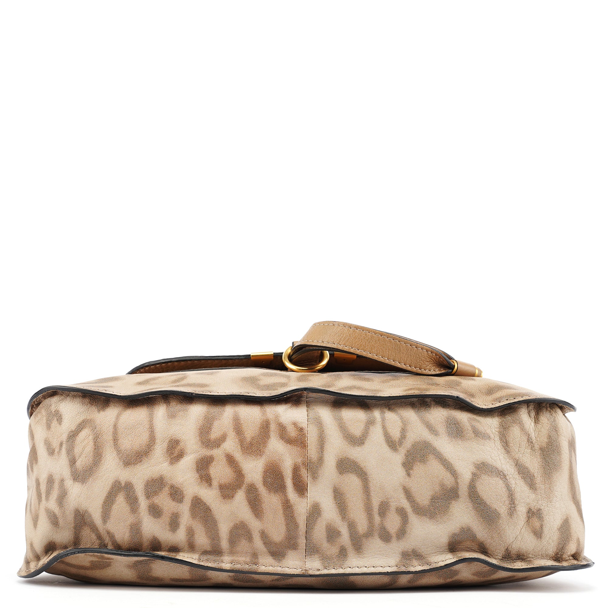 Chloé Sac porté épaule Marcie en cuir imprimé léopard beige 1/150