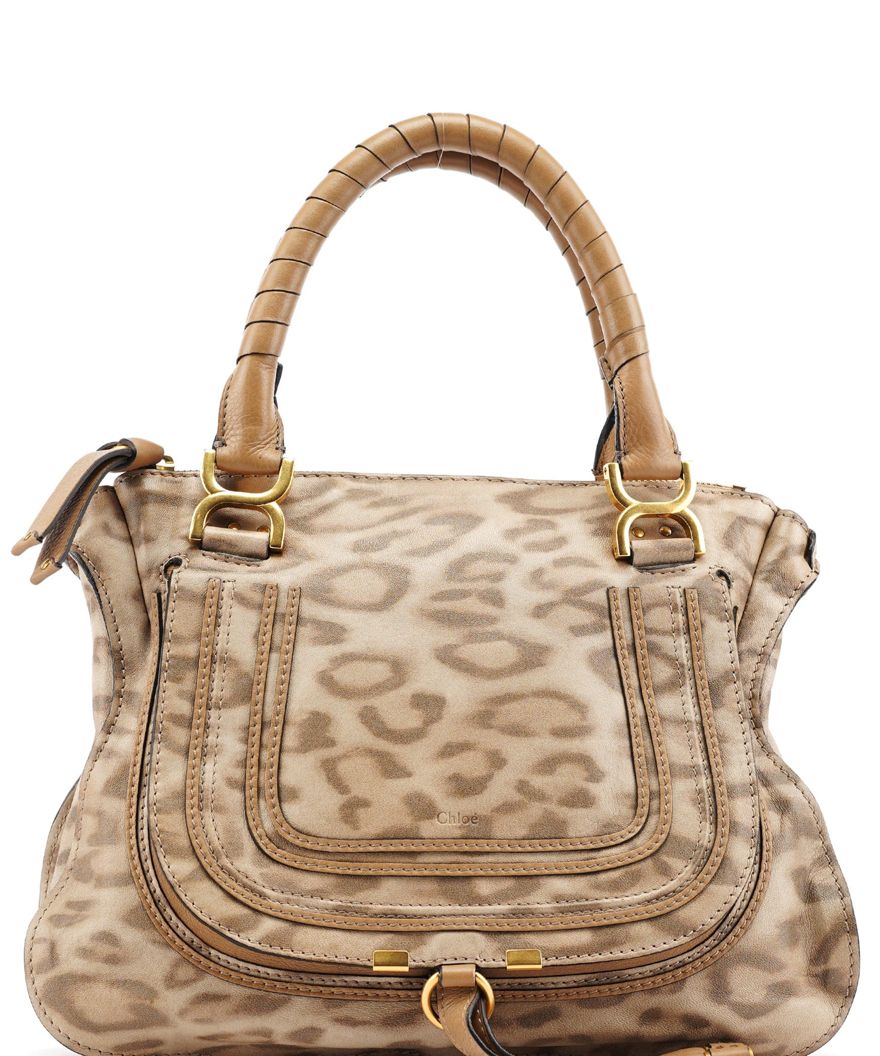 Chloe Beige Leopard Marcie Shoulder Bag 1/150
