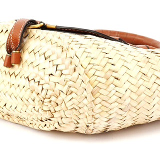 Chloe Beige Raffia Leather Marcie Basket Bag