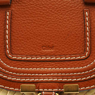 Chloe Beige Raffia Leather Marcie Basket Bag