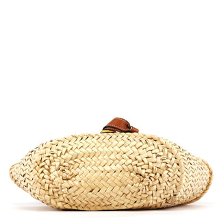 Chloe Beige Raffia Leather Marcie Basket Bag