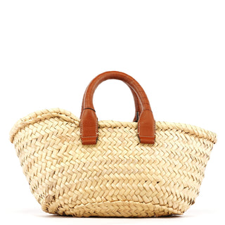 Chloe Beige Raffia Leather Marcie Basket Bag