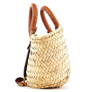 Chloe Beige Raffia Leather Marcie Basket Bag