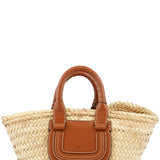 Chloe Beige Raffia Leather Marcie Basket Bag