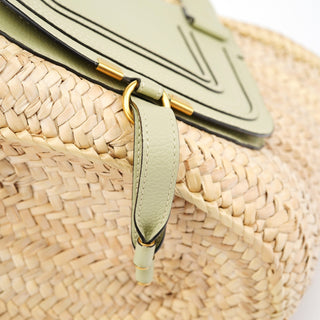 Chloe Beige Raffia Marcie Basket Bag