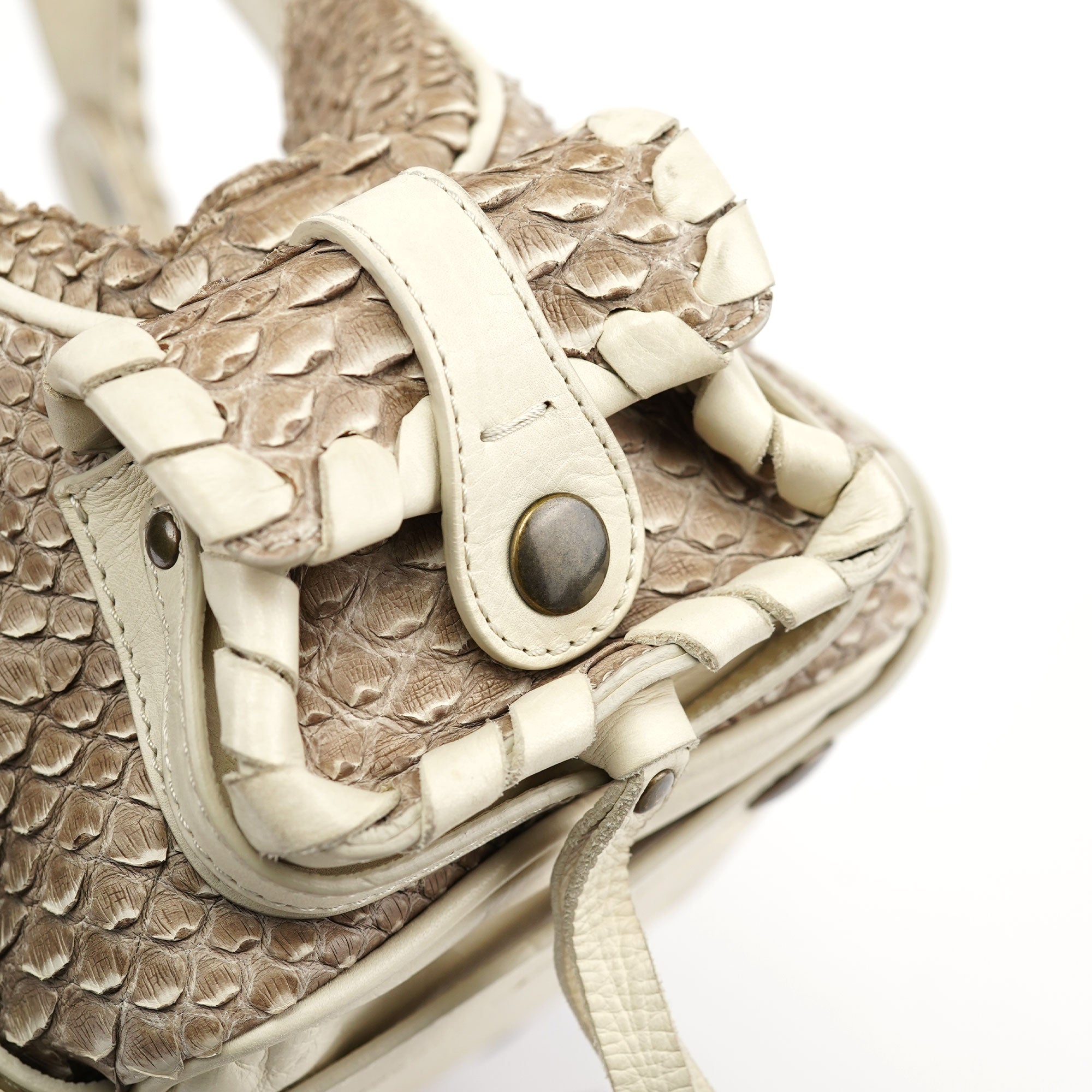 Chloé Beige Small Python Silverado Bag
