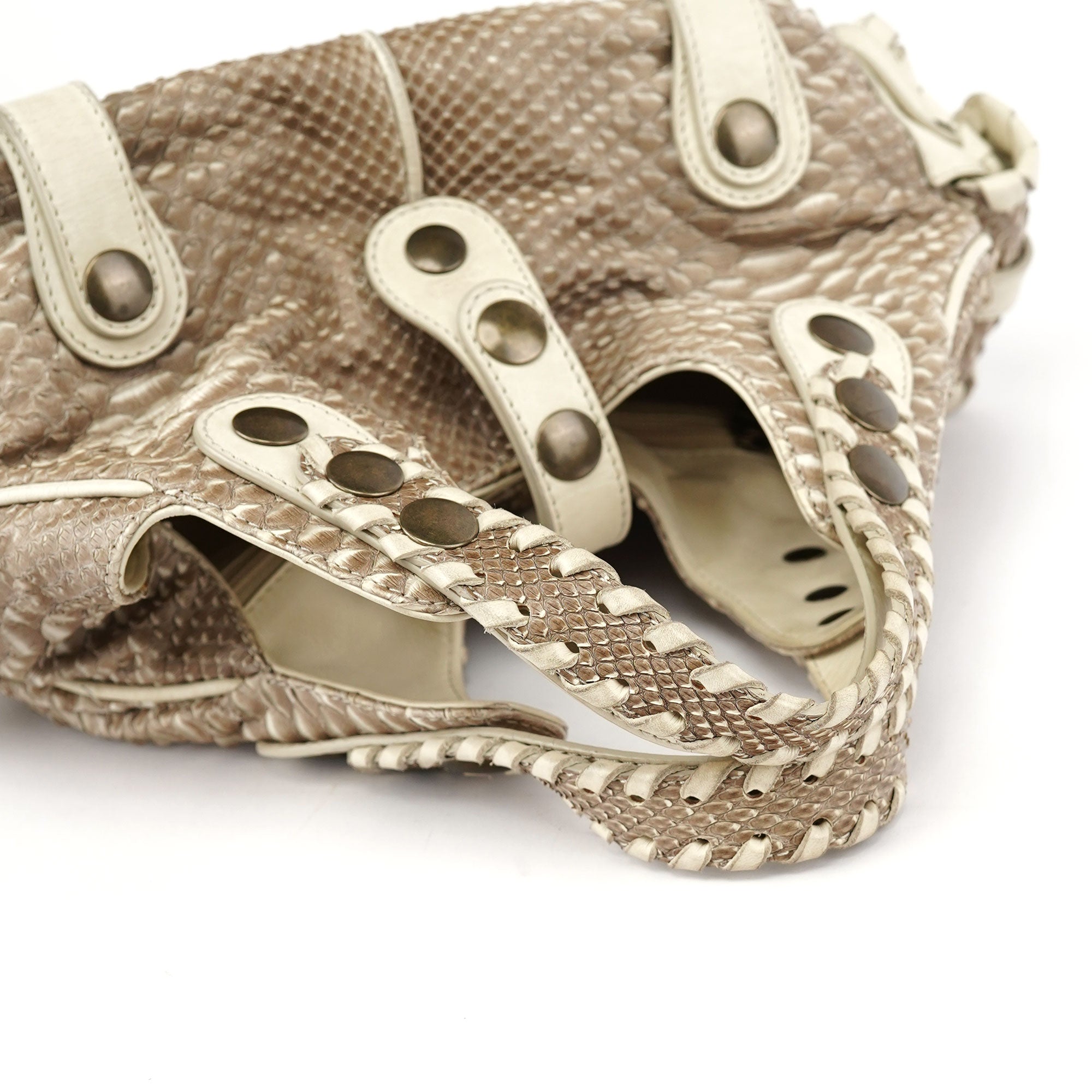 Chloé Beige Small Python Silverado Bag