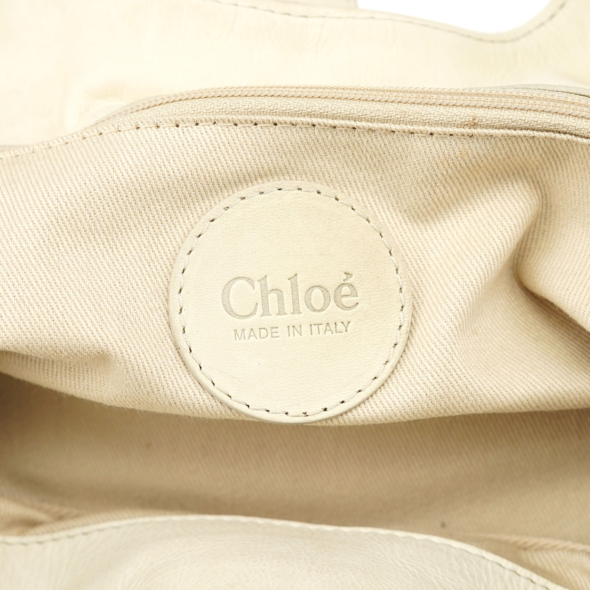 Chloé Beige Small Python Silverado Bag