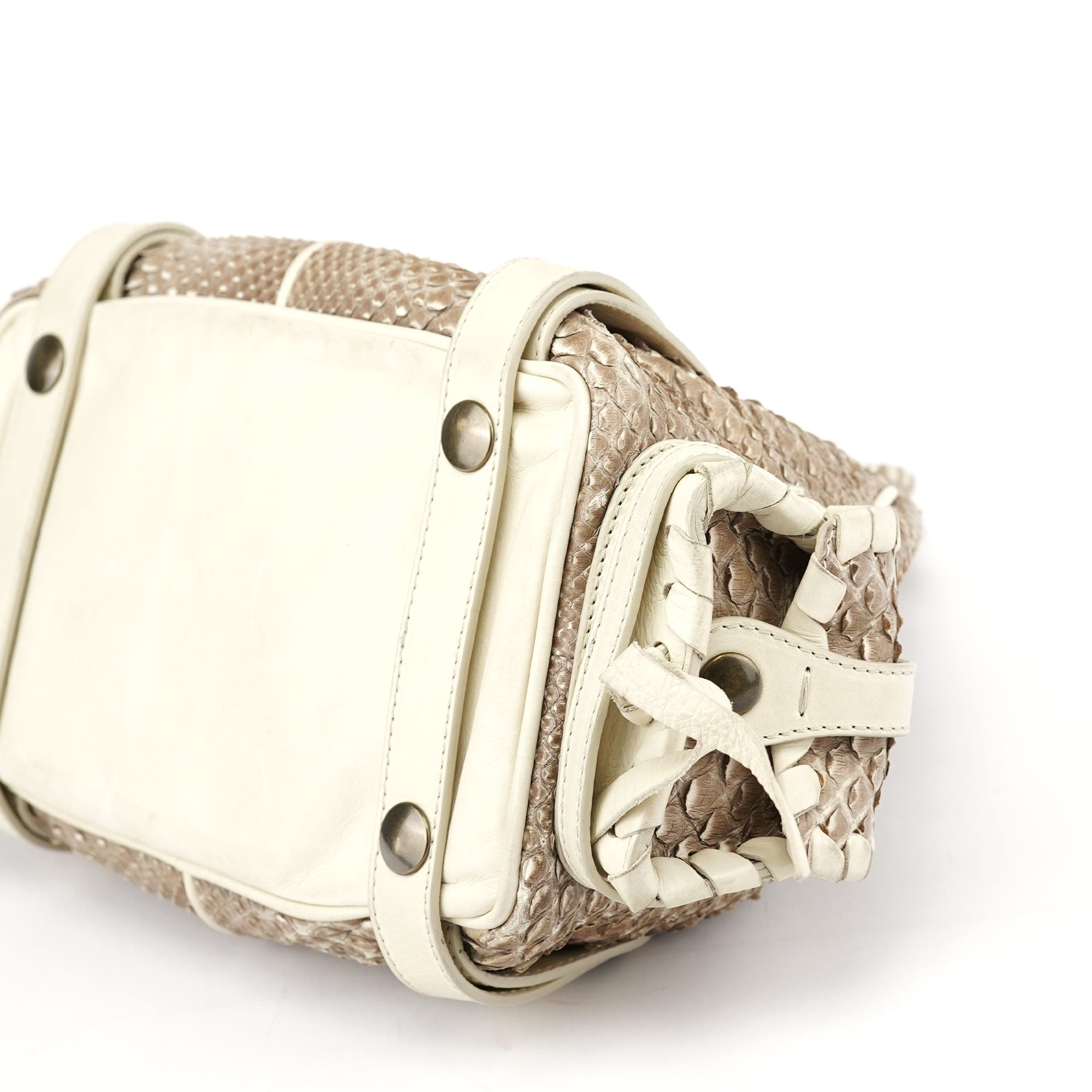 Chloé Beige Small Python Silverado Bag