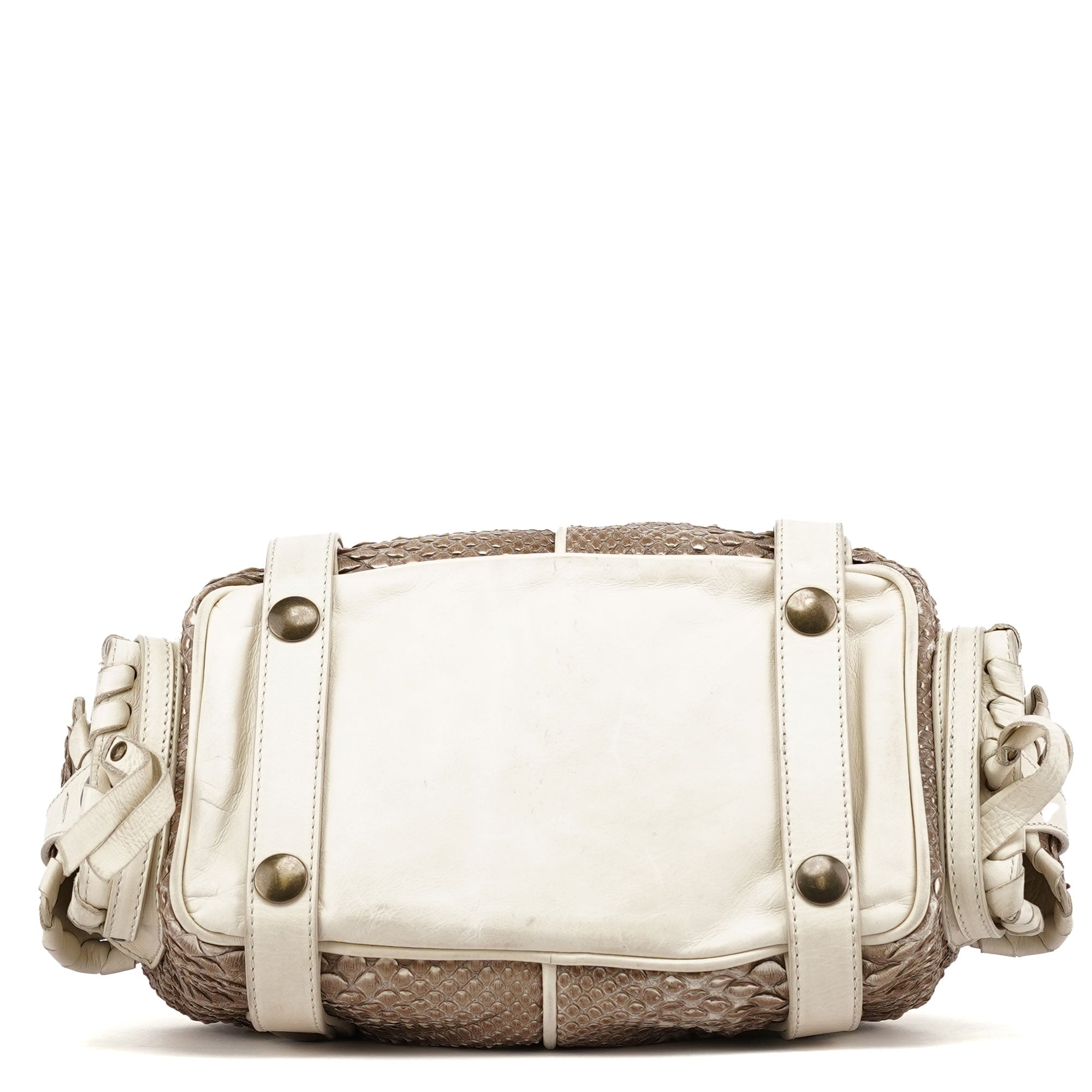 Chloé Beige Small Python Silverado Bag
