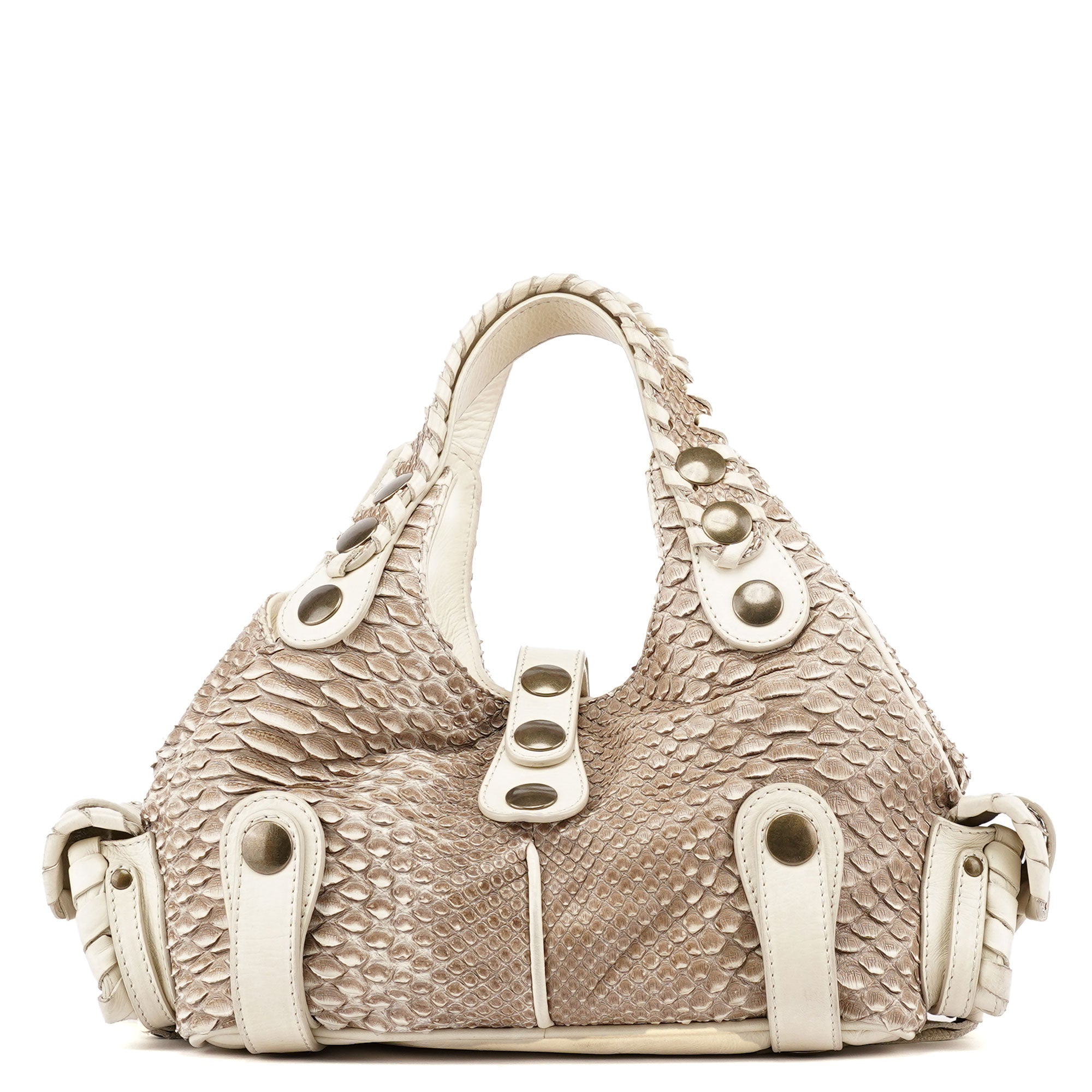 Chloé Beige Small Python Silverado Bag