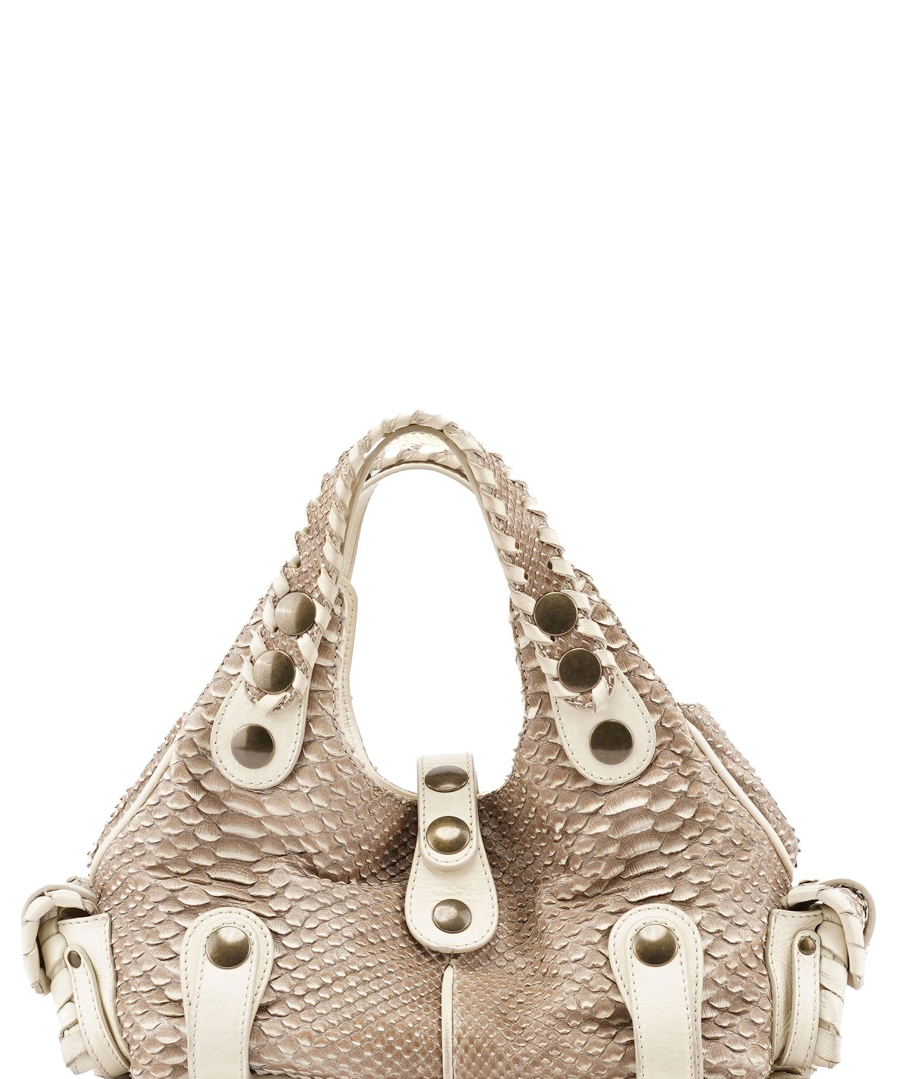 Chloé Beige Small Python Silverado Bag