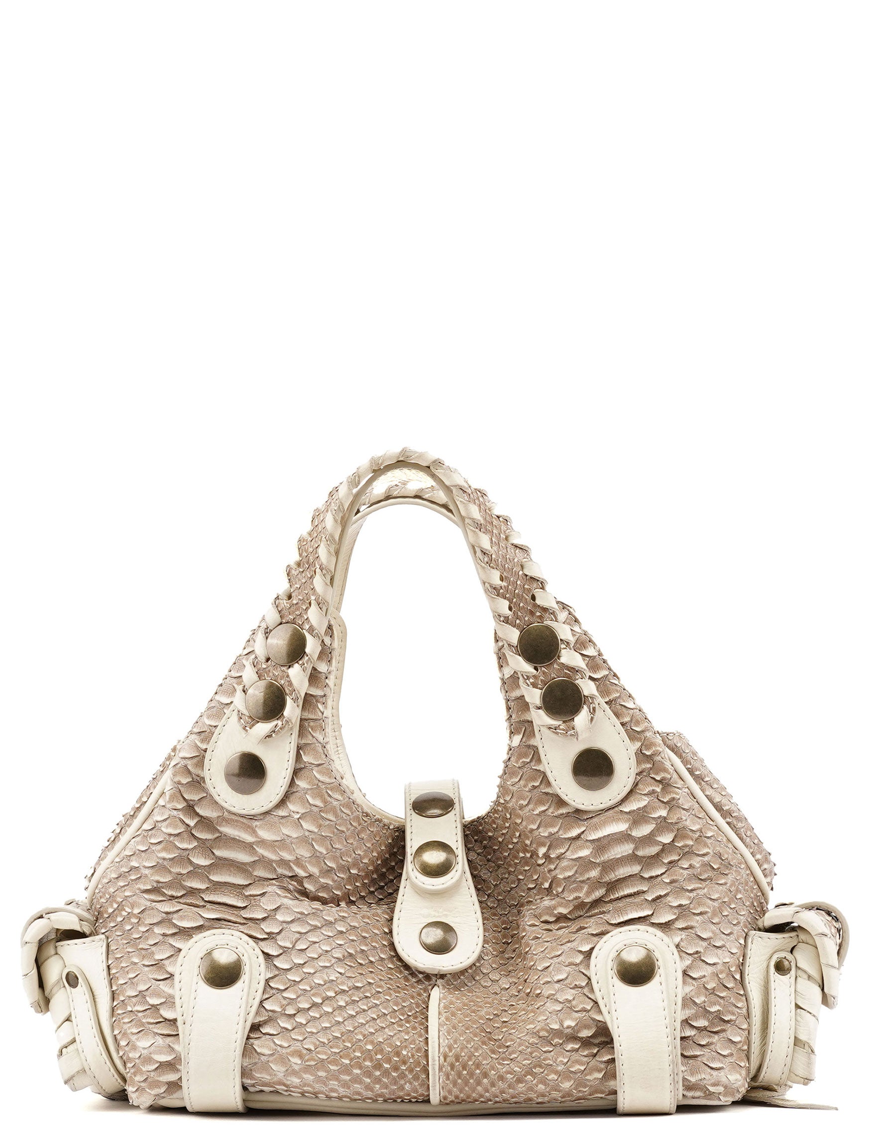 Chloé Beige Small Python Silverado Bag