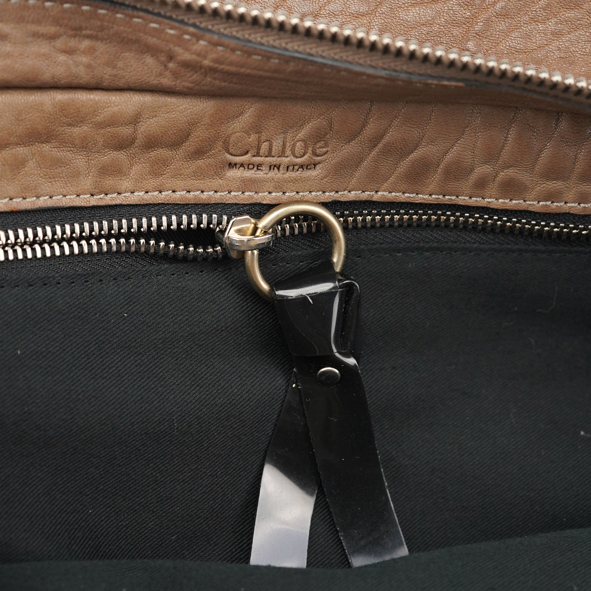 Chloé Beige Studded Leather Tote Bag