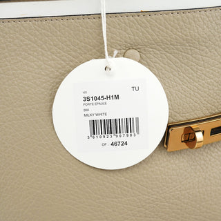Chloe Beige White Leather Turnlock Tote Bag