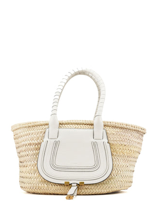 Chloé Beige White Marcie Basket Bag