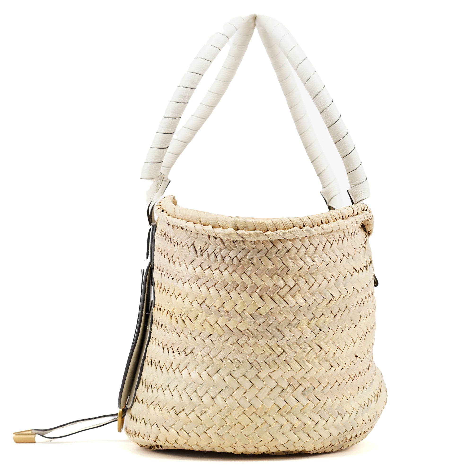 Chloé Sac panier Marcie beige et blanc