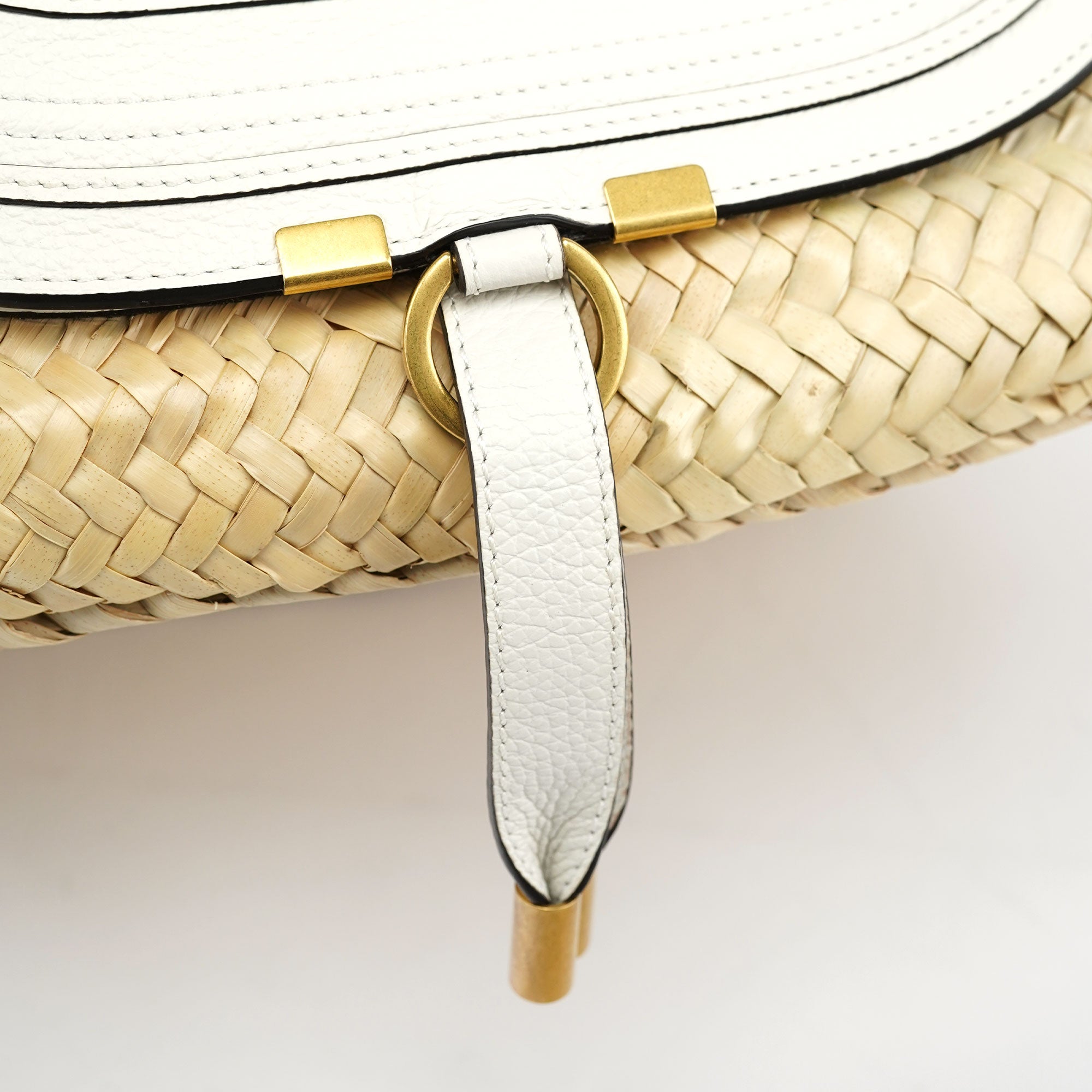 Chloé Sac panier Marcie beige et blanc