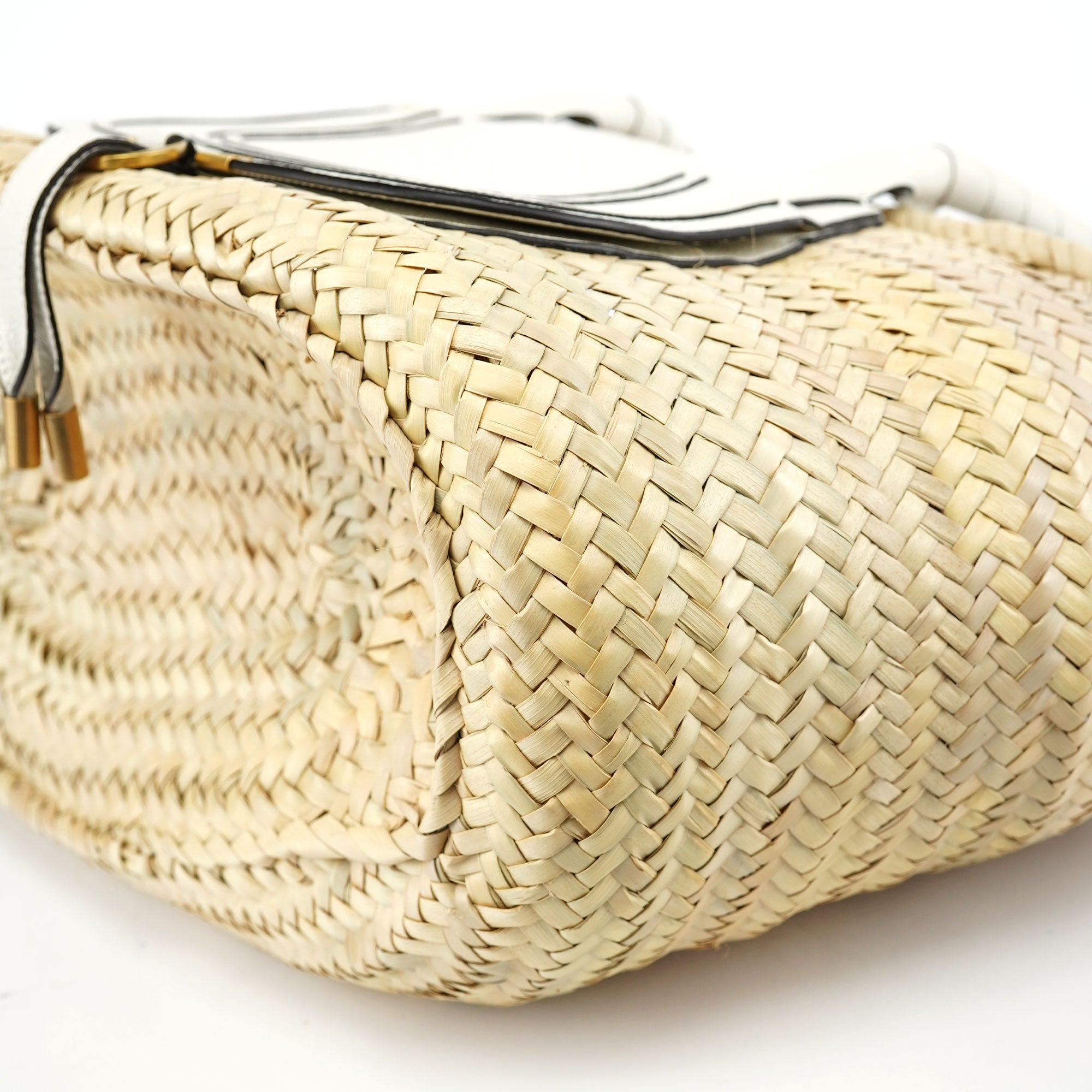 Chloé Sac panier Marcie beige et blanc
