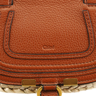 Chloé Beige Woven Raffia Marcie Basket Bag