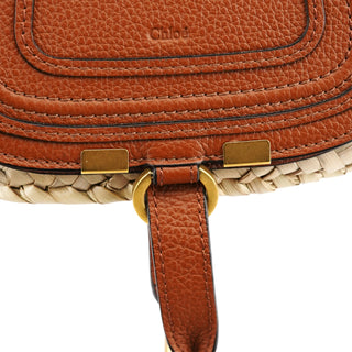 Chloé Beige Woven Raffia Marcie Basket Bag