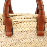 Chloé Beige Woven Raffia Marcie Basket Bag