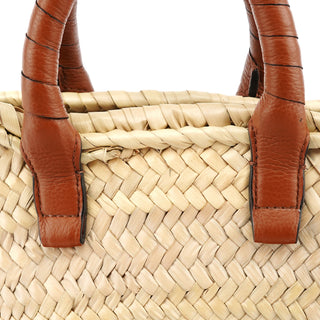 Chloé Beige Woven Raffia Marcie Basket Bag