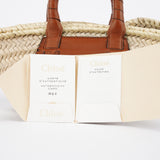 Chloé Beige Woven Raffia Marcie Basket Bag