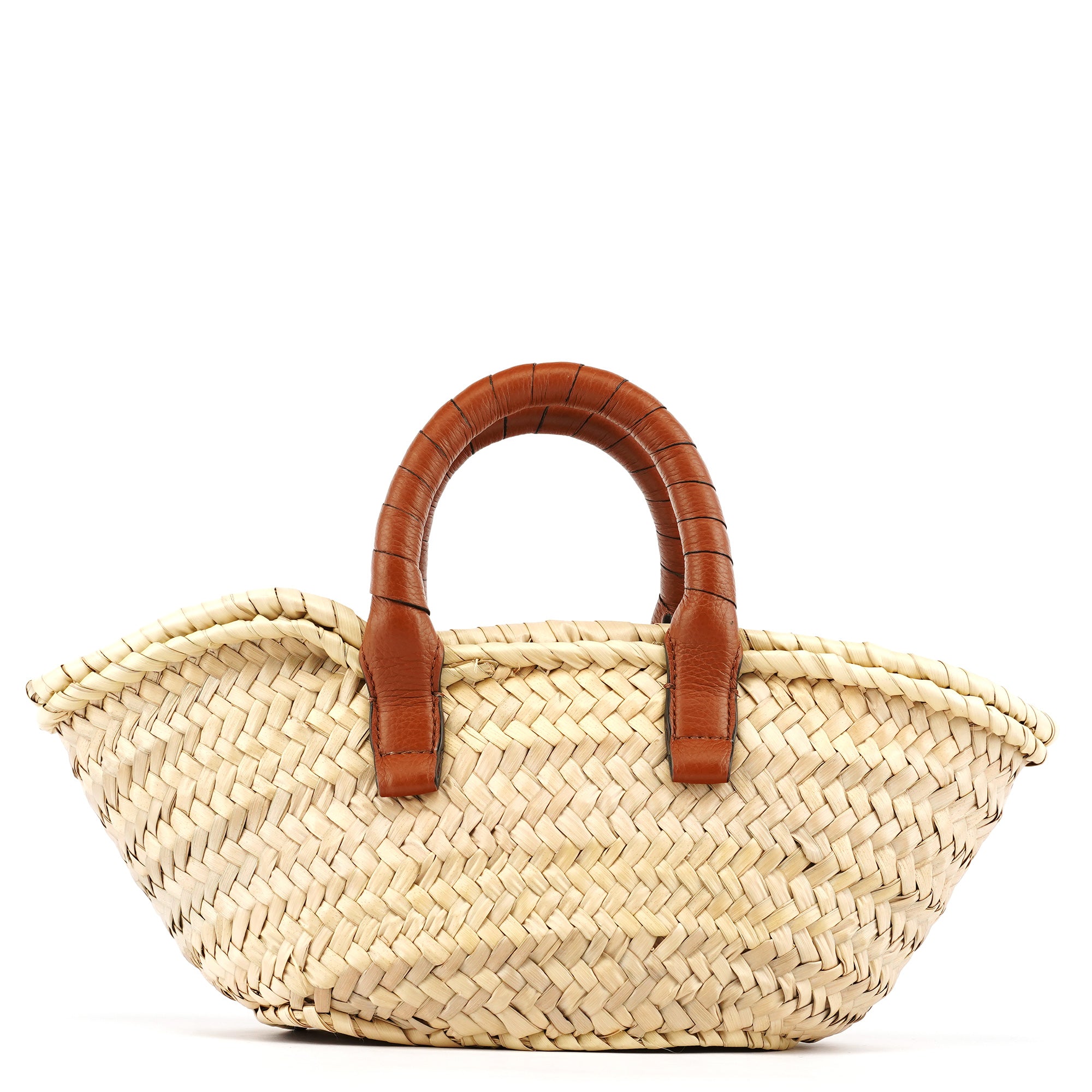 Chloé Beige Woven Raffia Marcie Basket Bag