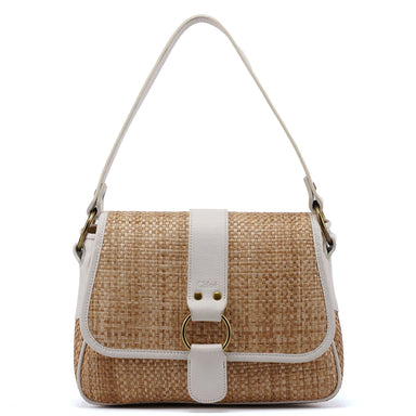 Chloé Beige Woven Raffia Shoulder Bag