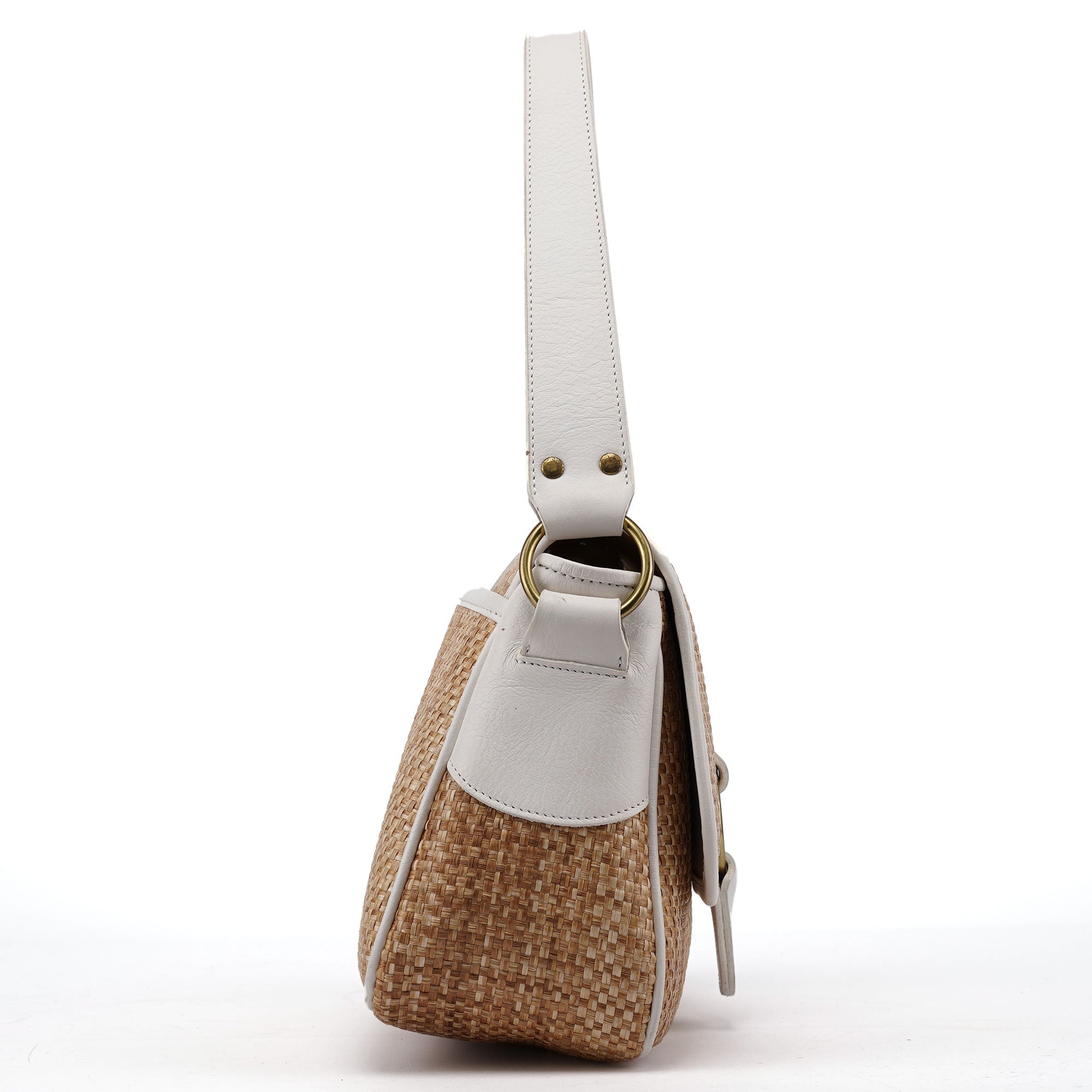 Chloé Beige Woven Raffia Shoulder Bag