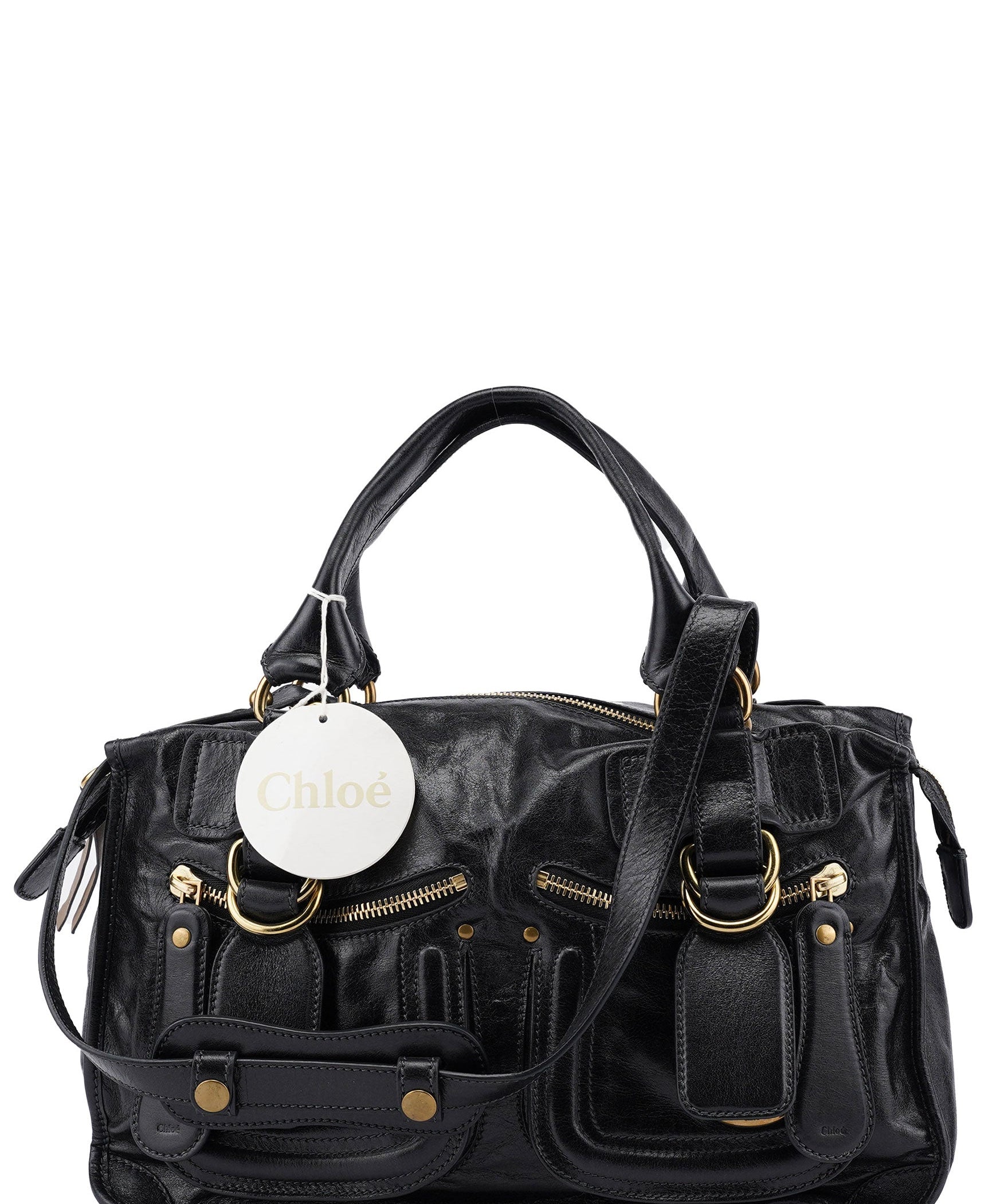 Chloe Black Calfskin Bay 2-Way Bag