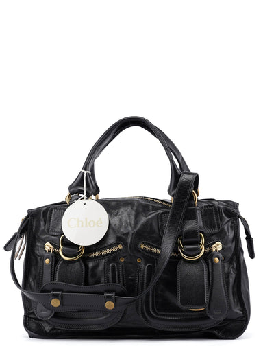 Chloe Black Calfskin Bay 2-Way Bag