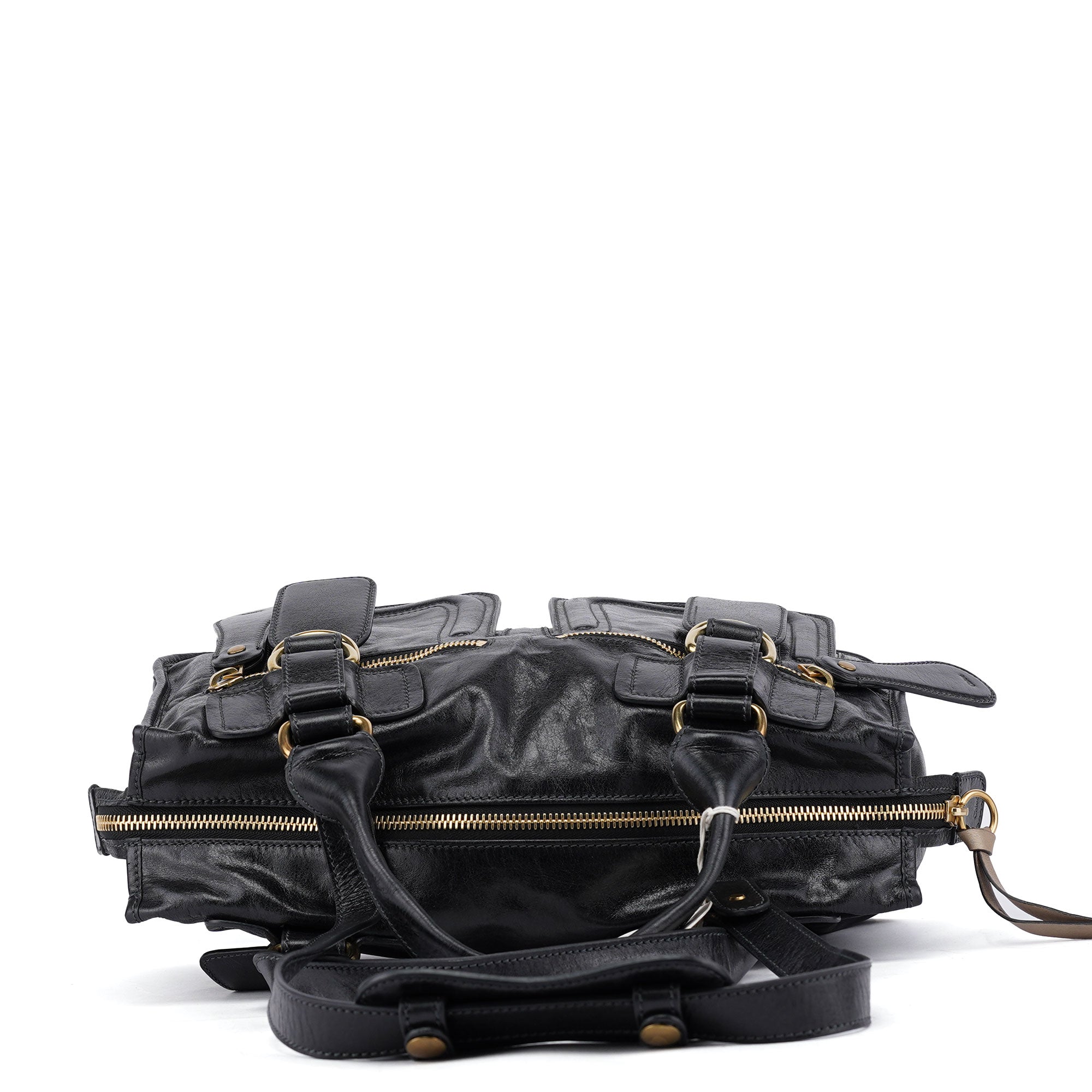 Chloé Sac deux portés Bay en cuir de veau noir