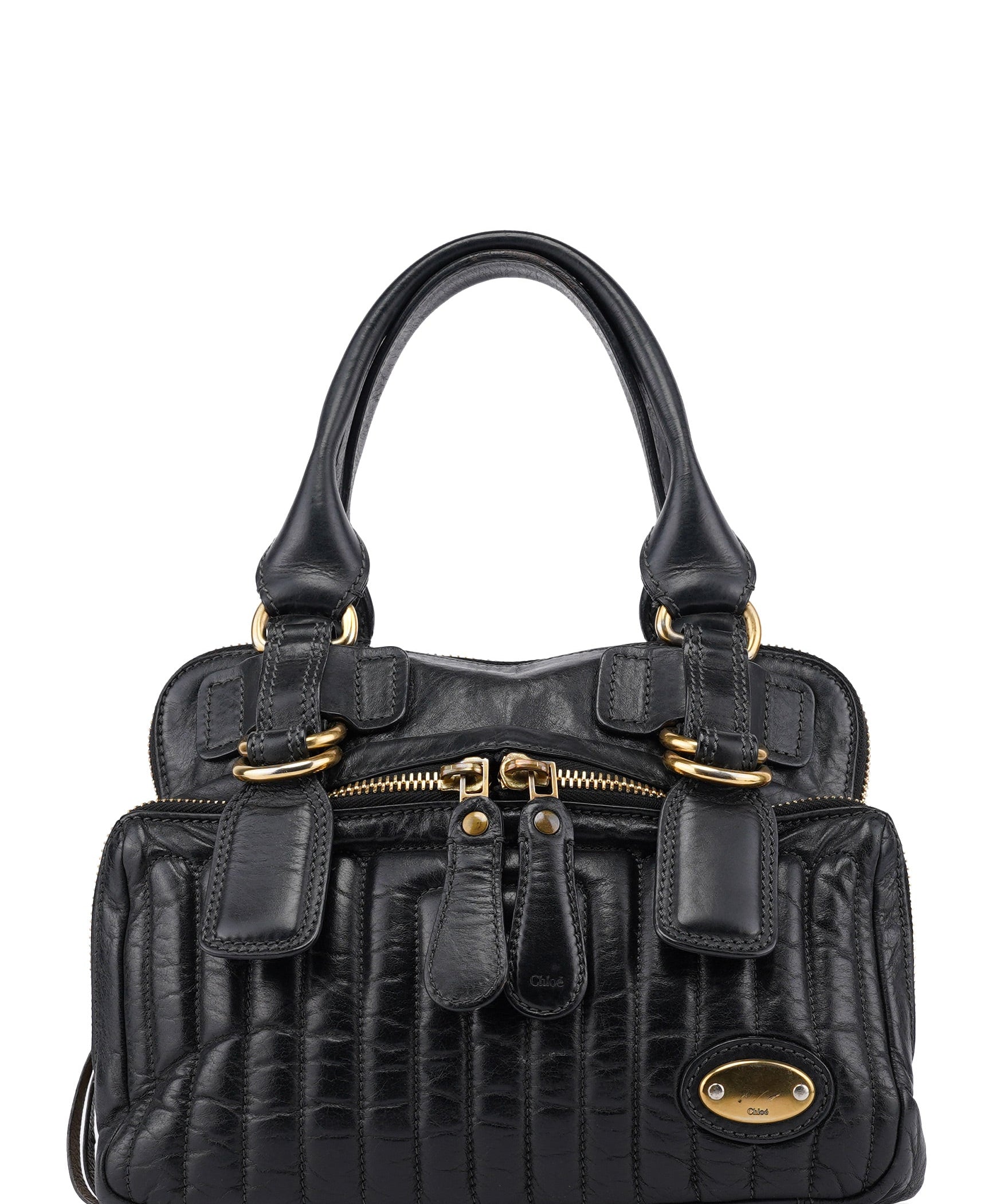 Chloe Black Calfskin Bay Tote Bag