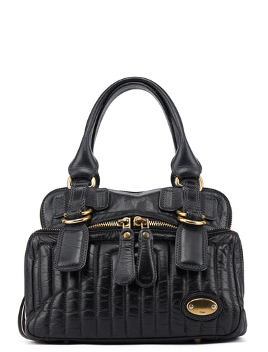 Chloe Black Calfskin Bay Tote Bag