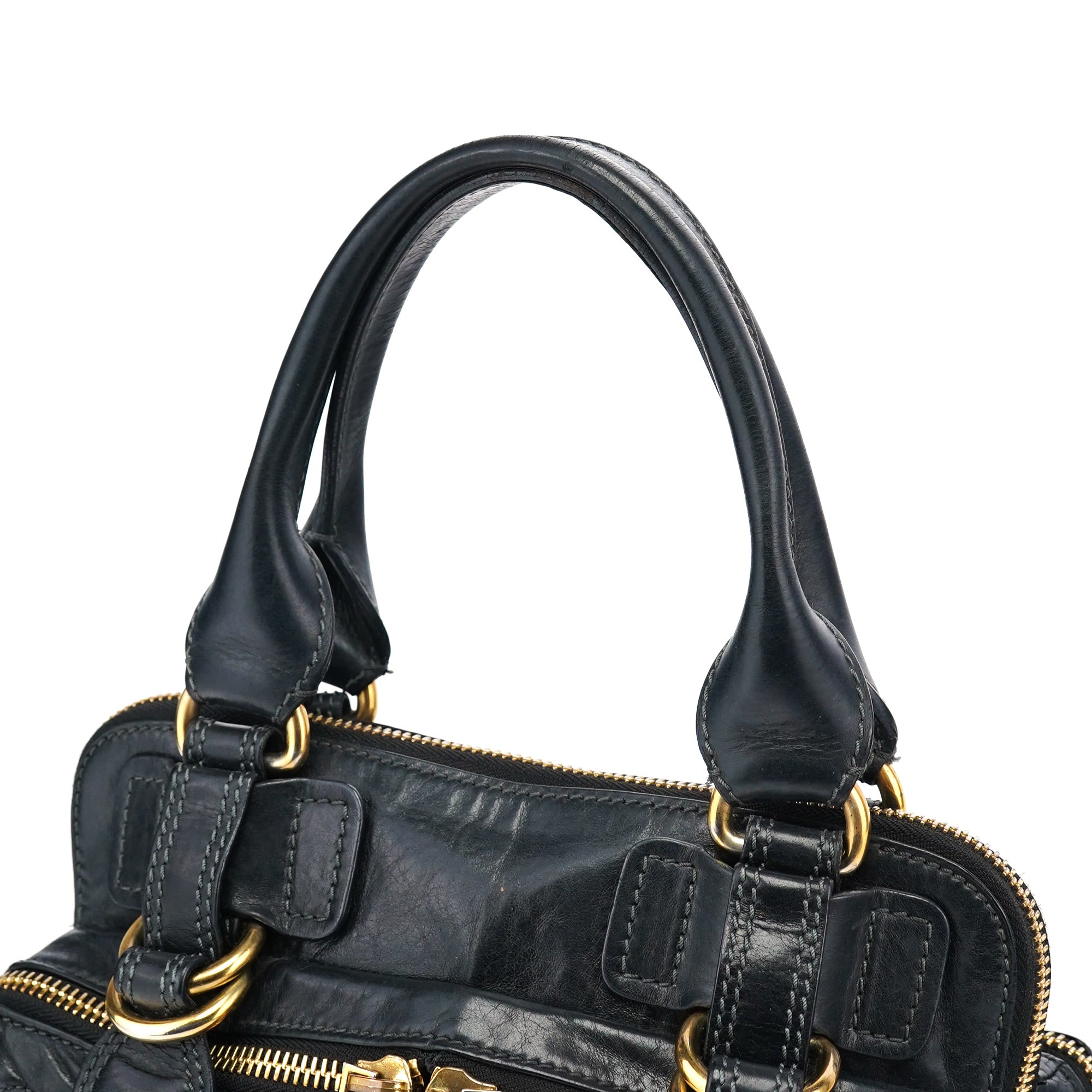 Chloe Black Calfskin Bay Tote Bag