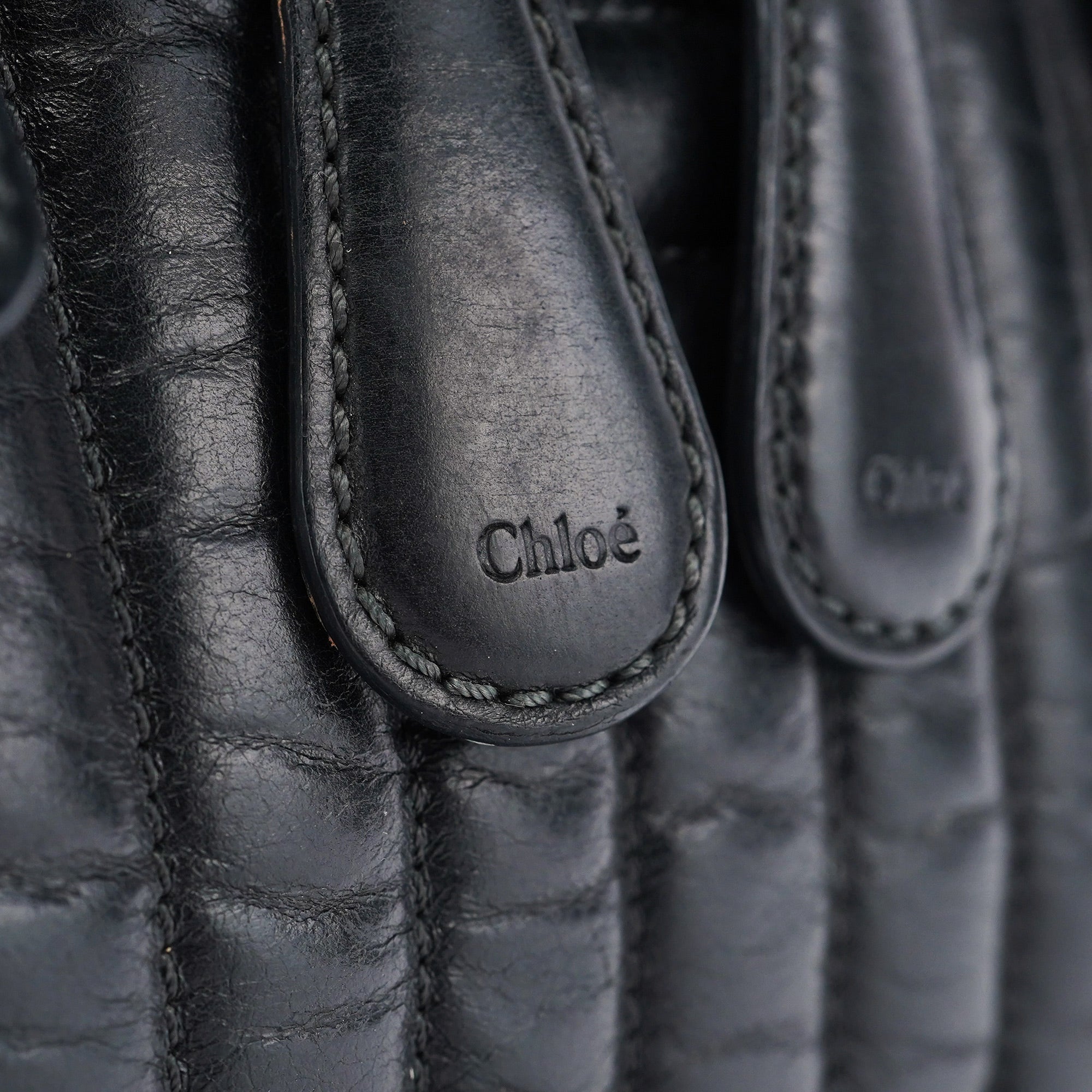 Chloe Black Calfskin Bay Tote Bag