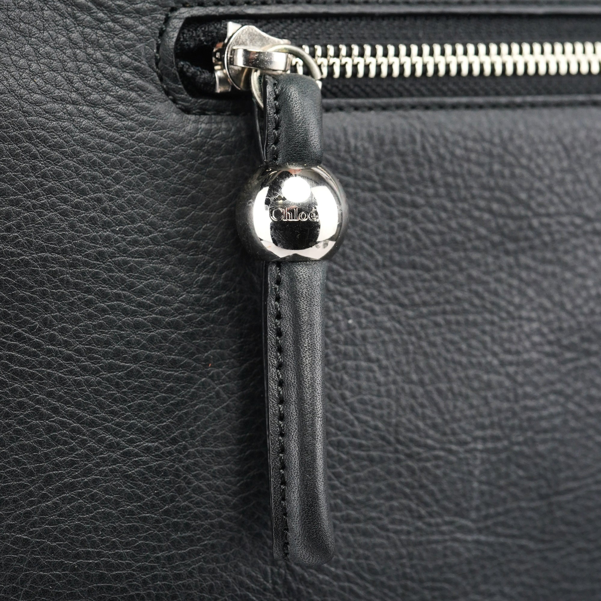 Chloé Black Calfskin Drawstring Tote Bag