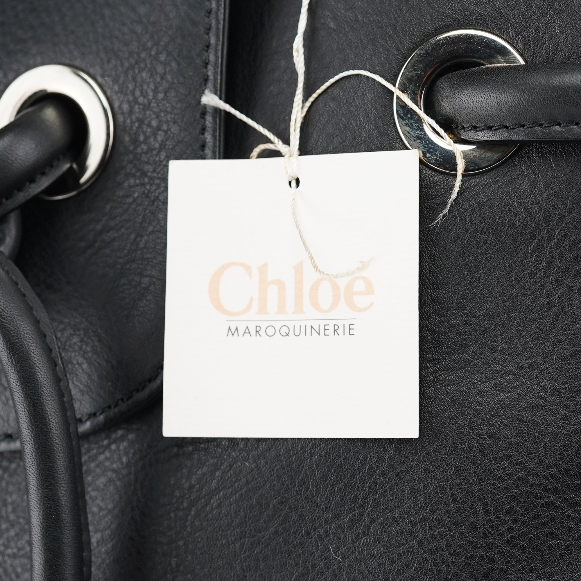 Chloé Black Calfskin Drawstring Tote Bag